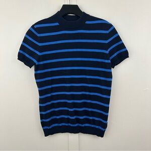 Lauren Ralph Lauren womens mockneck striped top silk blend size M